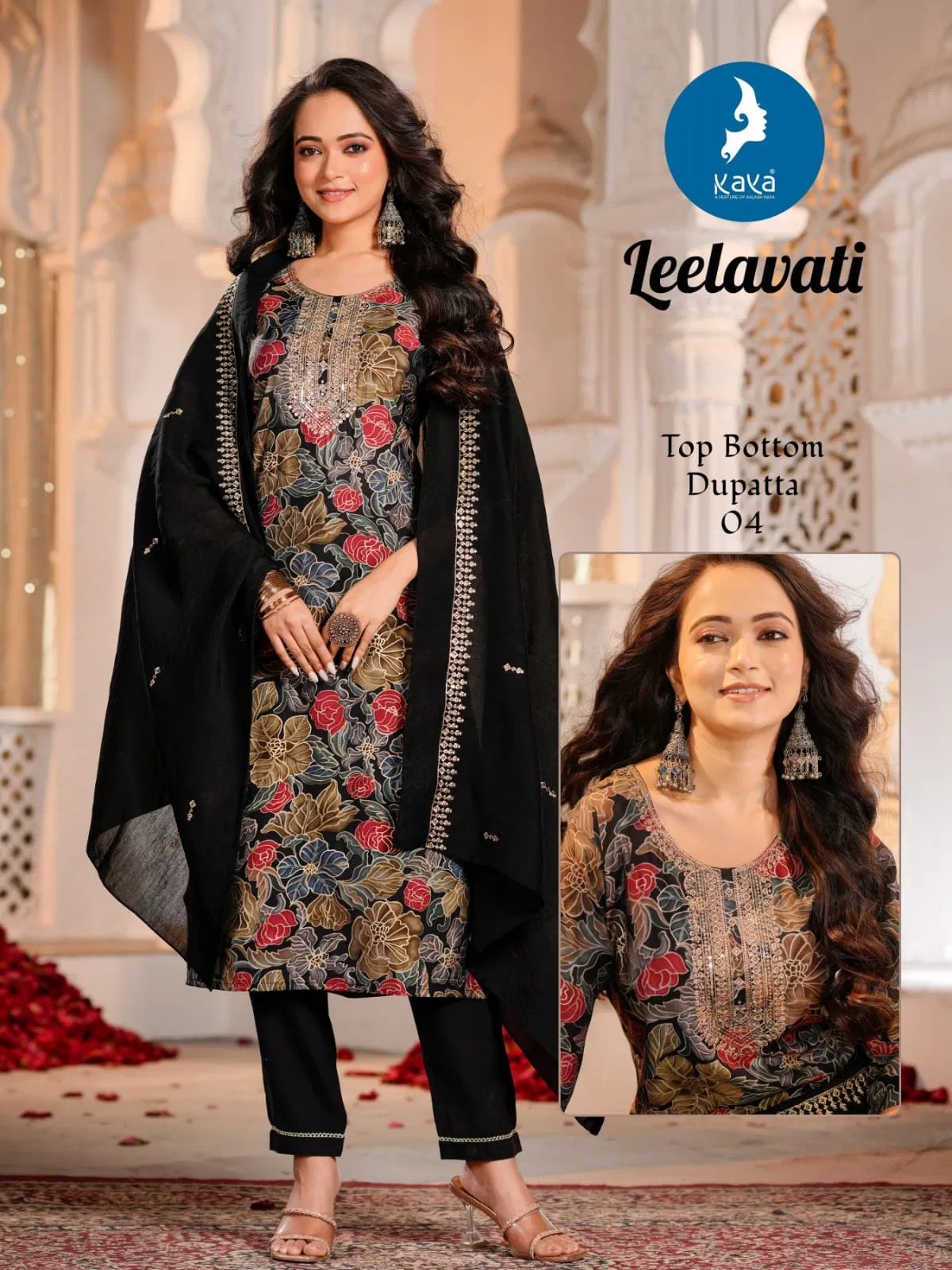 Leelawati By Kaya Modal Printed Kurti With Bottom Dupatta Suppliers In India